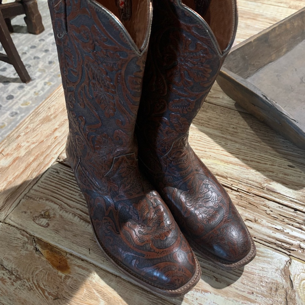 Rios of Mercedes leather embossed cowboy cowgirl boots! Sz 7